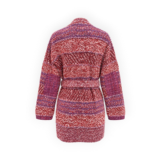 Chanel Red & Purple Cashmere Blend Belted Knit Cardigan Size 36