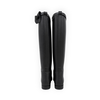 Hermès Black Box Calfskin Jumping Kelly Buckle Knee-High Boots Size EU 40