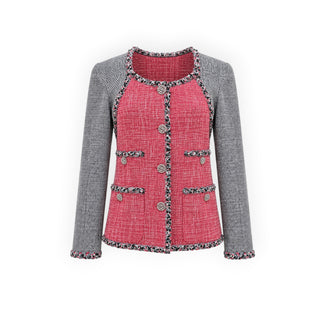 Chanel Pink & Metallic Grey 2014 L’Art Tweed Jacket Size 36