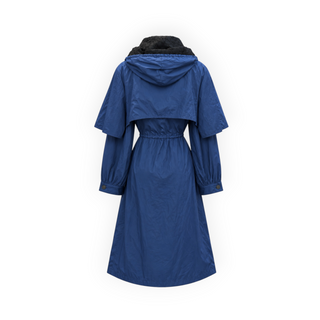 Chanel Blue Lace Collar Drawstring Waist Trench Coat FR 36