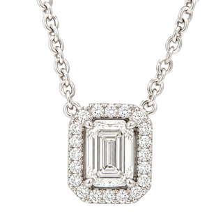 Graff Icon Emerald Cut Diamond Pendant in White Gold
