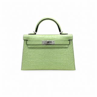 Hermès Mini Kelly II 20 Vert d’Eau Alligator Palladium Hardware