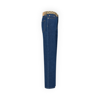 Gucci Blue Denim GG Monogram Waistband Straight-Leg Jeans Size IT 26