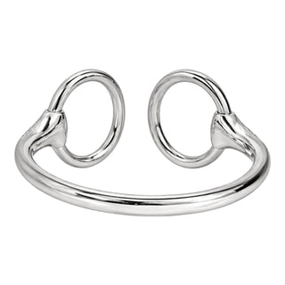 Hermès White Gold Nausica Horsebit Cuff Bracelet