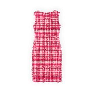 Chanel Pink and White Tweed Sleeveless Dress & Embellished Jacket Two-Piece Set