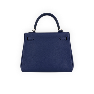 Hermès Blue Togo Kelly 25 Retourne with Palladium Hardware