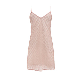 Gucci Pink GG Monogram Lace Slip Dress Size Xs