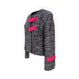 Chanel Multicolour Tweed Jacket with Pink Contrast Details Size FR 36