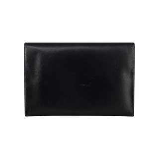 Hermès Noir Vintage Rio Leather Envelope Clutch Bag