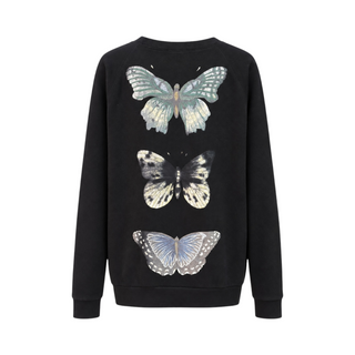 Gucci Black Sequin Embellished Moth Logo Sweatshirt Size M