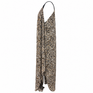 Roberto Cavalli Multicolour Ornate Botanical Print Silk Draped Maxi Dress Size 38