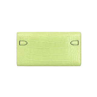 Hermès Jaune Bourgeon Matte Mississippiensis Alligator Kelly-To-Go Wallet GHW