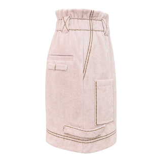 Fendi Pink Terrycloth Double-Breasted Shirt and Skirt Co-ord Set