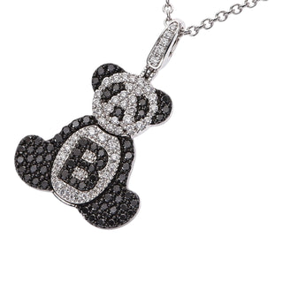 Qeelin Bobo 18k White Gold Diamond and Sapphire Necklace