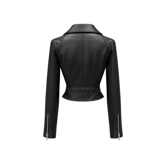 Christian Dior Black Lambskin Leather Biker Jacket Size FR 36