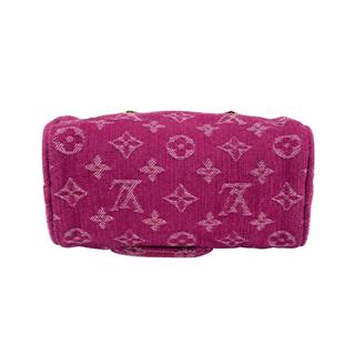 Louis Vuitton Fuchsia Pink Nano Speedy Monogram Denim Bag