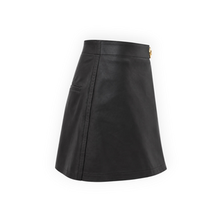 Christian Dior Black Lambskin CD Buckle Skort Size FR 36