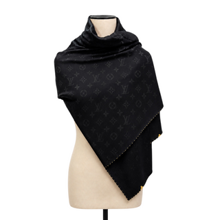 Louis Vuitton Black Monogram Shawl with Gold-Tone Details