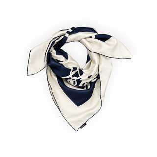 Hermès Blue & Ivory Brides de Gala Navy Silk Scarf