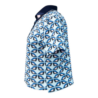 Fendi Blue Geometric Polo Shirt