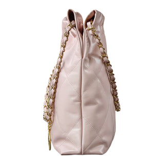 Chanel 22 Small Pearl Pink Quilted Calfskin Shoulder Tote Bag with Gold-Tone Hardware