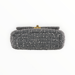 Chanel Grey Tweed 19 Flap Bag with Mixed Metal Chain Hardware