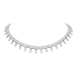 Bella Ling Custom Lab Diamond Drop Necklace – White Gold Plated 925 Sterling Silver