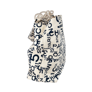 Chanel White & Navy 31 Rue Cambon Beach Tote