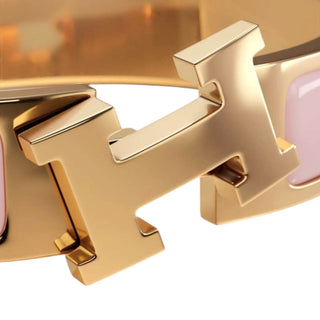 Hermès Clic H PM Rose Candour Enamel Bracelet Gold Plated