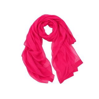 Hermès Fuchsia Pink Silk Chiffon Oversized Scarf