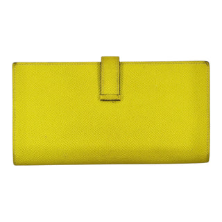 Hermès Bearn Wallet in Yellow Epsom Leather with Palladium Hardware