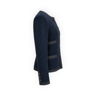 Chanel Navy Textured Knit Jacket Size FR 36