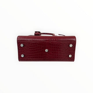 Saint Laurent Burgundy Crocodile Embossed Leather Baby Sac de Jour Tote Bag