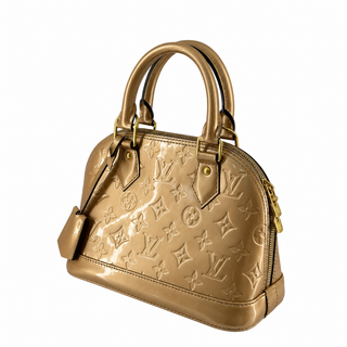 Louis Vuitton Beige Alma BB Monogram Vernis Patent Leather Handbag