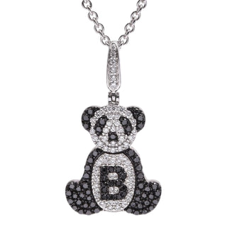 Qeelin Bobo 18k White Gold Diamond and Sapphire Necklace