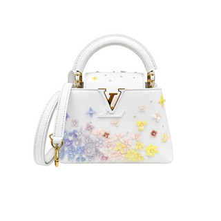 Louis Vuitton Optic White Capucines Mini Floral Embellished Bag