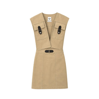 Hermès Beige Safari Utility Mini Dress Size FR 34