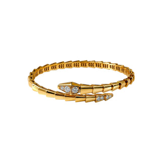 Bulgari Yellow Gold Serpenti Viper Diamond Wrap Bracelet