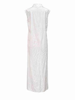 Chanel White Sleeveless Shirt Dress with Pink Tweed Check Shorts Detail Size 34