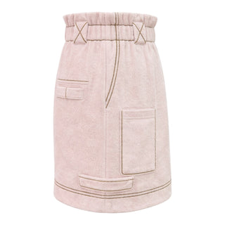Fendi Pink Terrycloth Double-Breasted Shirt and Skirt Co-ord Set