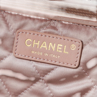 Chanel 22 Small Pearl Pink Quilted Calfskin Shoulder Tote Bag with Gold-Tone Hardware