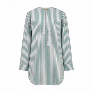 Victoria Beckham Striped Silk Blend Blouse & Wide-Leg Trouser Set Green Size UK 8