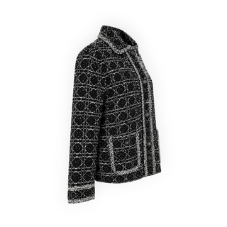 Christian Dior Black & White Macrocannage Technical Cotton Tweed Jacket