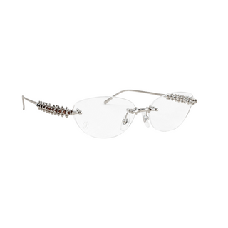 Cartier Silver Cat Eye Rimless Optical Glasses