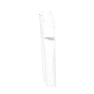 Maison Margiela White Cut-Out High-Rise Wide-Leg Jeans Size IT 38