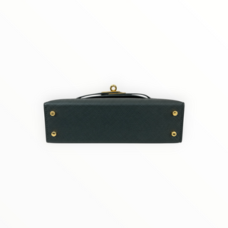 Hermès Vert Cypress Epsom Leather Mini Kelly II 20 Sellier Bag with Gold Hardware