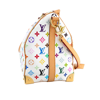 Louis Vuitton x Murakami White Multicolore Keepall Bandoulière 45