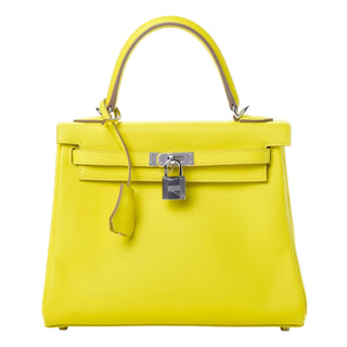 Hermes Kelly 25 Lime In Swift Leather With Palladium Hardware