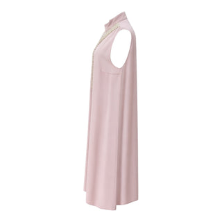 Prada Light Pink Sable Satin Jewel Mini Dress