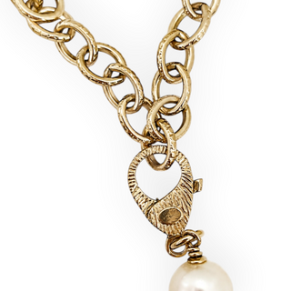 Chanel Black Gold CC Faux Pearl & Crystal Statement Necklace 2019